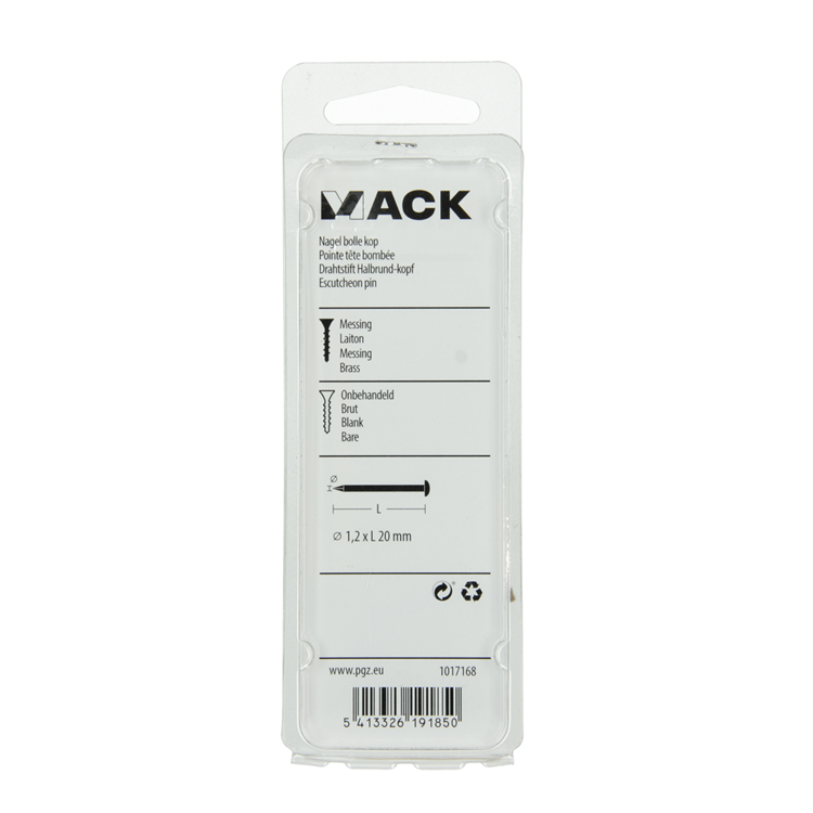 Laden Sie das Bild in Galerie -Viewer, Mack 1017168 - nagel bolle kop messing 20 gr 1,2 x 20 mm | 10 stuks

