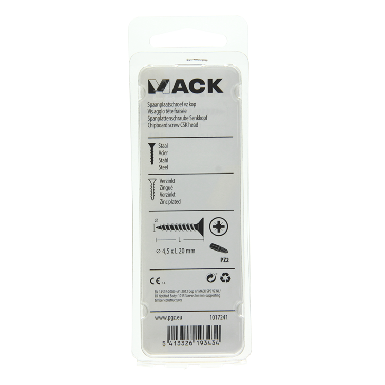 Chargez l'image dans la visionneuse de la galerie, Mack 1017241 - spaanplaatschroef vz kop geelverz.24 st 4,5 x 20 mm | 10 stuks
