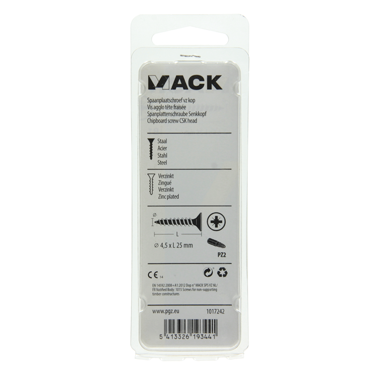 Laden Sie das Bild in Galerie -Viewer, Mack 1017242 - spaanplaatschroef vz kop geelverz.20 st 4,5 x 25 mm | 10 stuks
