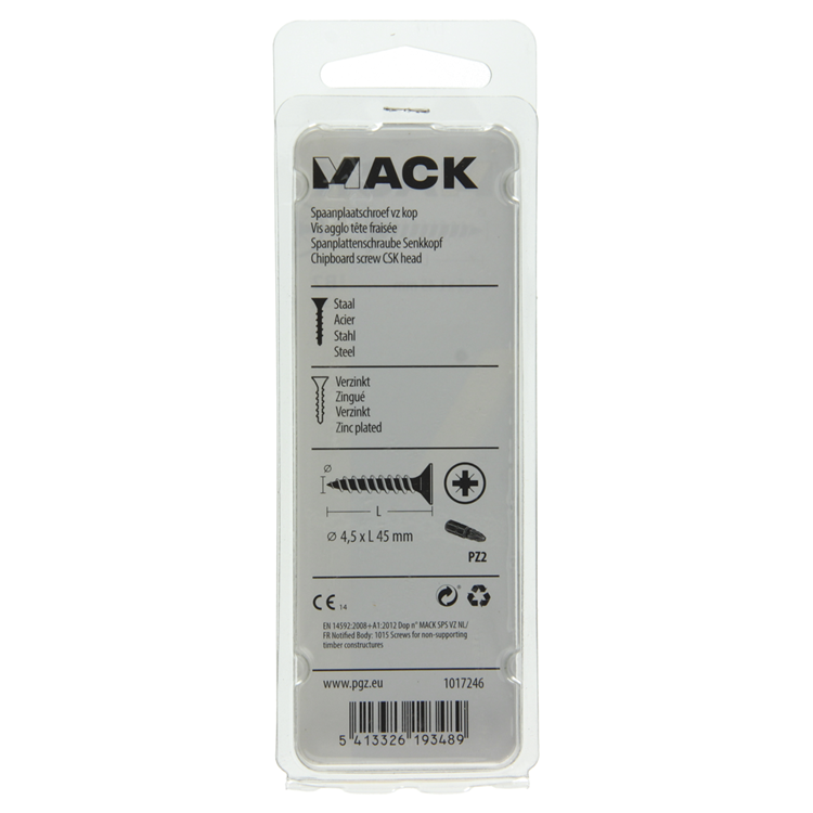 ギャラリービューアに画像をロードする, Mack 1017246 - spaanplaatschroef vz kop geelverz.13 st 4,5 x 45 mm | 10 stuks
