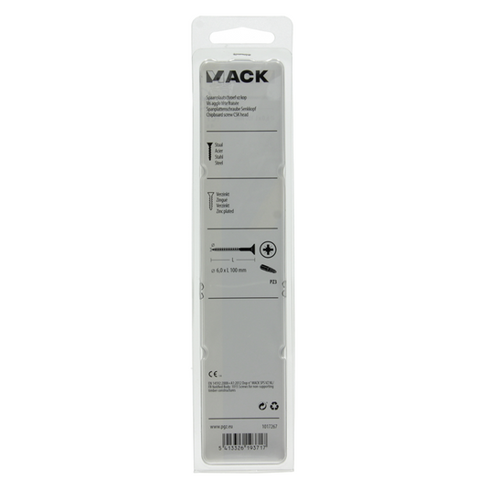 Mack 1017267 - spaanplaatschroef vz kop geelverz. 4 st 6,0 x 100 mm | 5 stuks