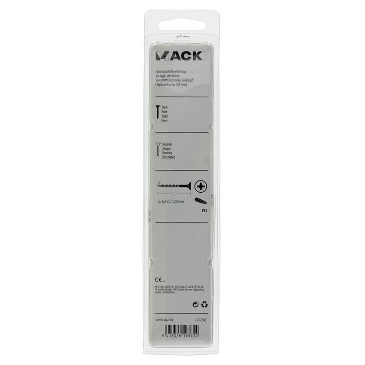 Chargez l'image dans la visionneuse de la galerie, Mack 1017268 - spaanplaatschroef vz kop geelverz. 4 st 6,0 x 120 mm | 5 stuks
