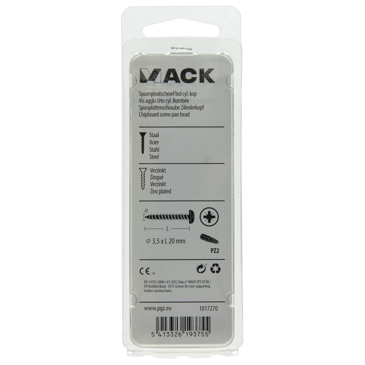 Afbeelding laden in galerijviewer, Mack 1017270 - spaanplaatschroef cylkop geelverz.35 st 3,5 x 20 mm | 10 stuks
