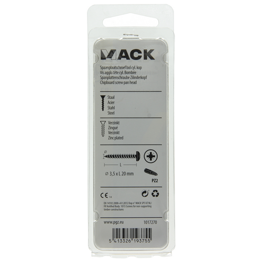 Mack 1017270 - spaanplaatschroef cylkop geelverz.35 st 3,5 x 20 mm | 10 stuks