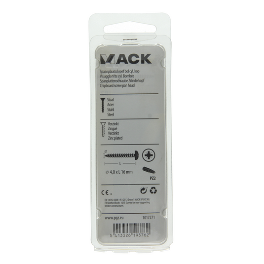 Mack 1017271 - spaanplaatschroef cylkop geelverz.35 st 4,0 x 16 mm | 10 stuks