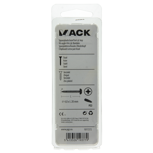 Mack 1017272 - spaanplaatschroef cylkop geelverz.30 st 4,0 x 20 mm | 10 stuks