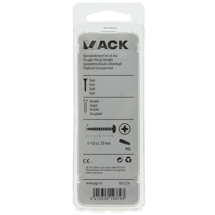 Chargez l'image dans la visionneuse de la galerie, Mack 1017274 - spaanplaatschroef cylkop geelverz.20 st 4,0 x 30 mm | 10 stuks
