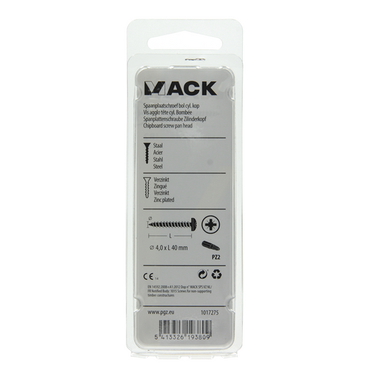 Mack 1017275 - spaanplaatschroef cylkop geelverz.15 st 4,0 x 40 mm | 10 stuks