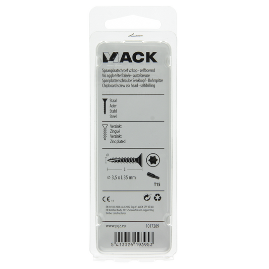 Mack 1017289 - spaanplschr.vzkop-zelfb. geelverz .24 st 3,5 x 35 mm | 10 stuks