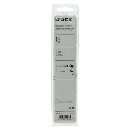 Mack 1017310 - spaanplschr.vzkop-zelfb. geelverz. 8 st 4,5 x 80 mm | 5 stuks