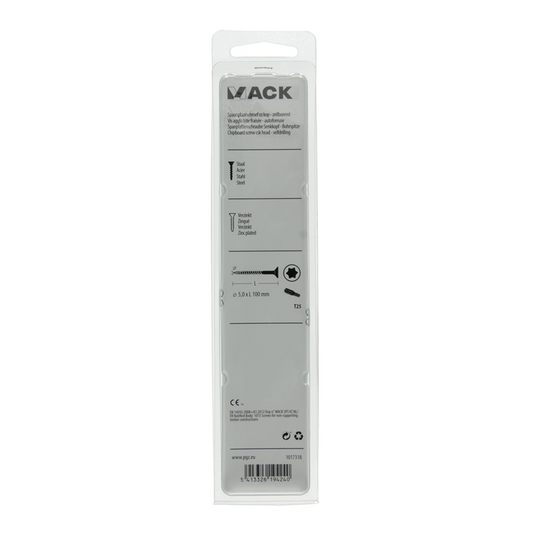 Mack 1017318 - spaanplschr.vzkop-zelfb. geelverz. 4 st 5,0 x 100 mm | 5 stuks