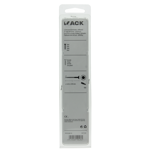 Mack 1017320 - spaanplschr.vzkop-zelfb. geelverz. 5 st 6,0 x 80 mm | 5 stuks