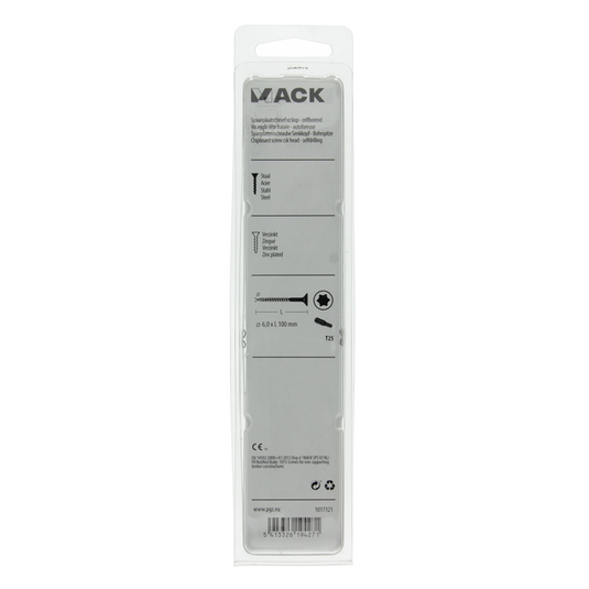 Mack 1017321 - spaanplschr.vzkop-zelfb. geelverz. 4 st 6,0 x 100 mm | 5 stuks