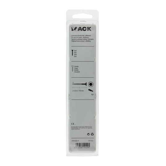 Mack 1017323 - spaanplschr.vzkop-zelfb. geelverz. 4 st 6,0 x 150 mm | 5 stuks
