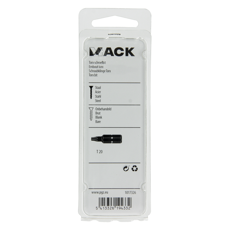 Afbeelding laden in galerijviewer, Mack 1017326 - torx schroefbit staal onbehandeld 2 st t 20 | 10 stuks
