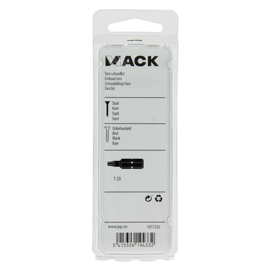 Mack 1017326 - torx schroefbit staal onbehandeld 2 st t 20 | 10 stuks