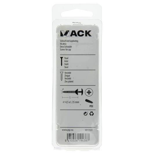 Mack 1017331 - schroef met kopboring staal verz. 12 st 4,5 x 35 mm | 10 stuks