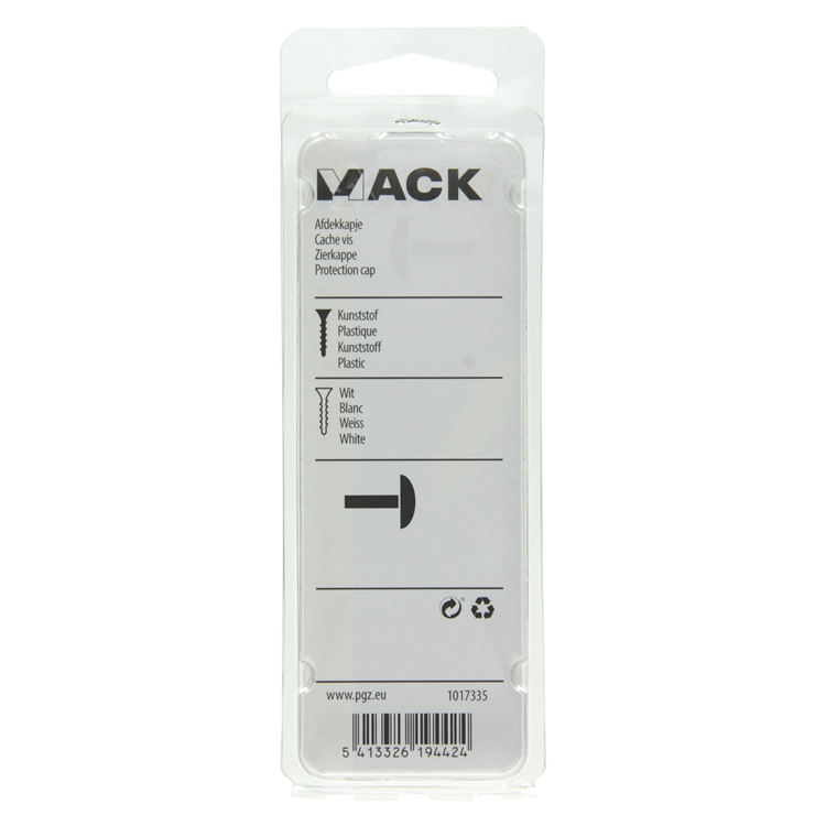 Afbeelding laden in galerijviewer, Mack 1017335 - afdekkapje kunststof wit 40st | 10 stuks
