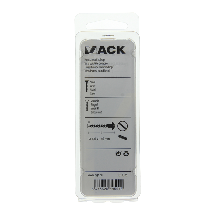 Afbeelding laden in galerijviewer, Mack 1017375 - houtschroef bolkop staal verzinkt 10 st 4,0 x 40 mm | 10 stuks

