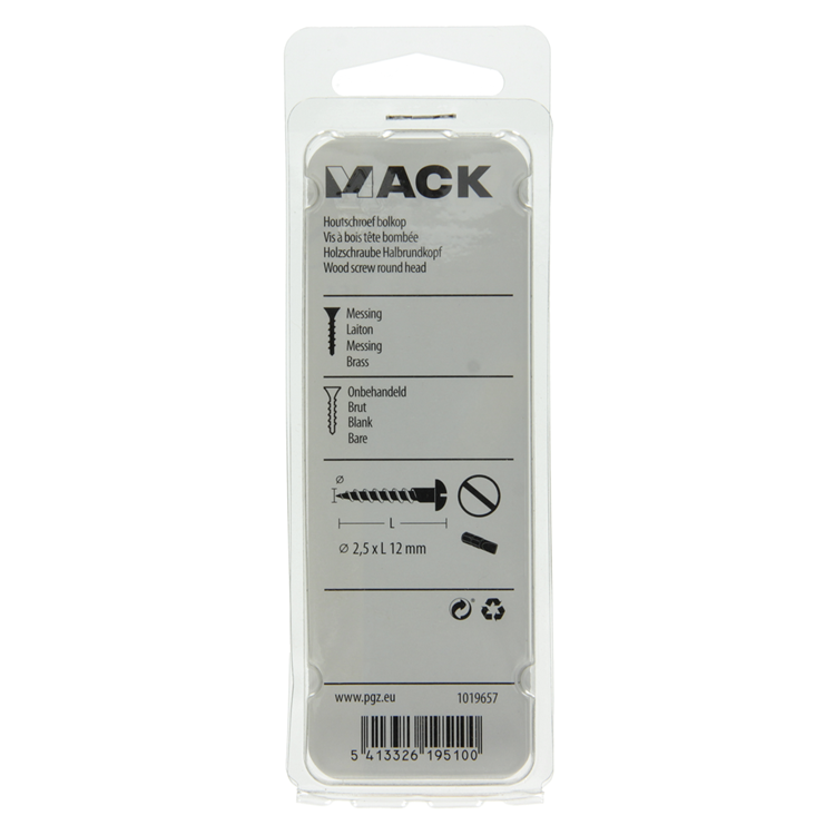 Afbeelding laden in galerijviewer, Mack 1019657 - houtschroef bolkop messing 11 st 2,5 x 12 mm | 10 stuks
