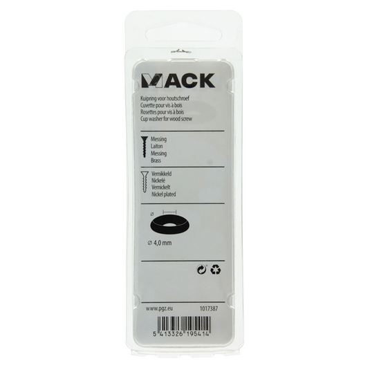 Mack 1017387 - kuipring vr houtschroef mess. vern. 12st 4,0 mm | 10 stuks