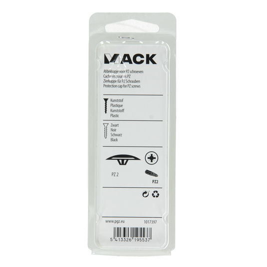 Mack 1017397 - afdekkapje vr pz schr.kunst. zwart 40 st pz 2 | 10 stuks