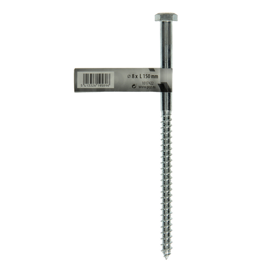 Mack 1017422 - houtdraadbout staal verzinkt 1 st 8 x 150 mm | 10 stuks
