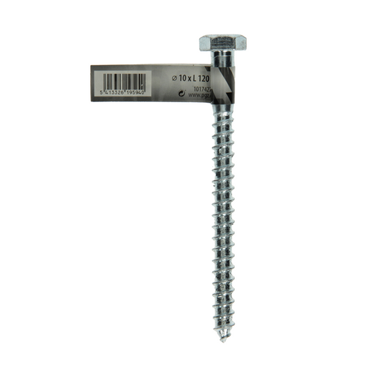 Mack 1017427 - houtdraadbout staal verzinkt 1 st 10 x 120 mm | 10 stuks