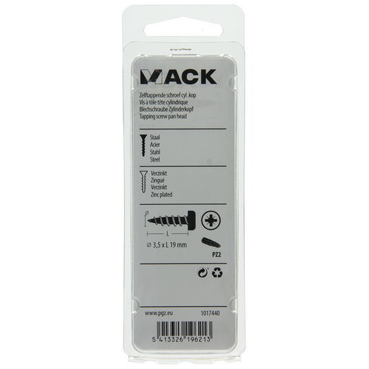 Mack 1017440 - zelftappende schroef cyl kop verz. 25st 3,5 x 19 mm | 10 stuks