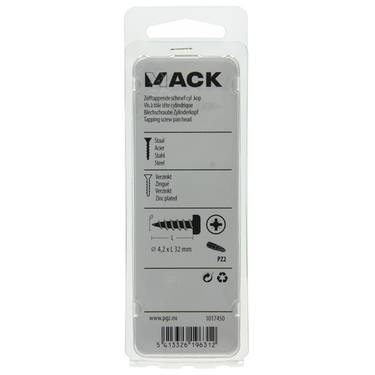 Mack 1017450 - zelftappende schroef cyl kop verz. 13st 4,2 x 32 mm | 10 stuks