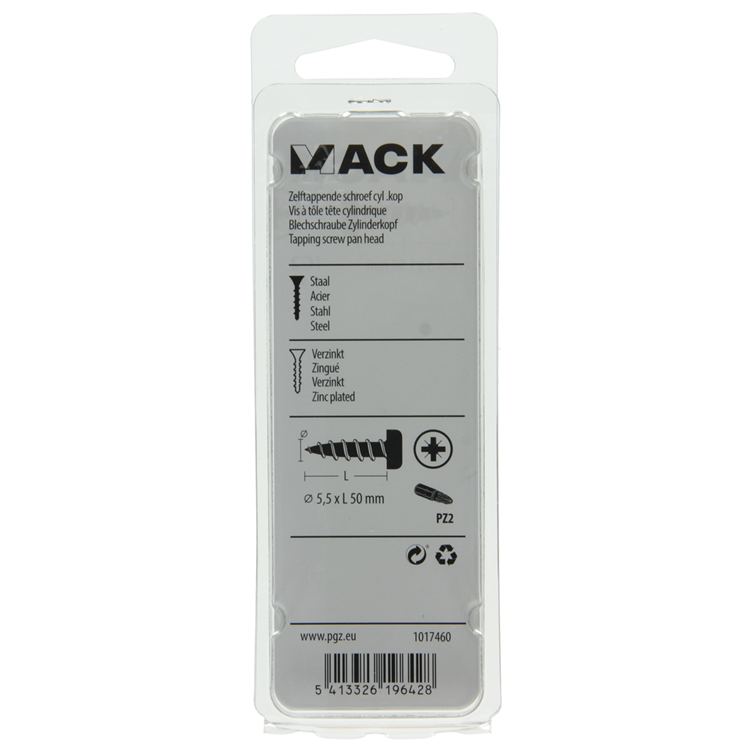 Chargez l'image dans la visionneuse de la galerie, Mack 1017460 - zelftappende schroef cyl kop verz. 5 st 5,5 x 50 mm | 10 stuks
