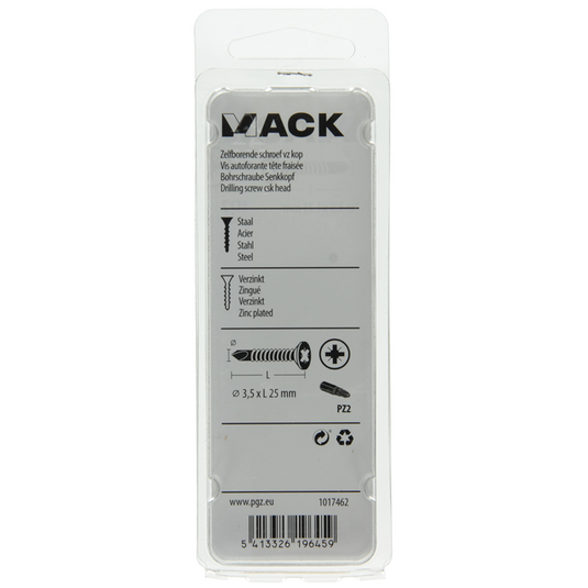 Mack 1017462 - zelfborende schroef vz kop verz. 30 st 3,5 x 25 mm | 10 stuks