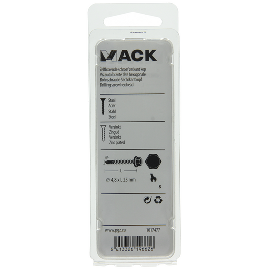 Mack 1017477 - zelfborende schroef zesk.kop verz. 20st 4,8 x 25 mm | 10 stuks