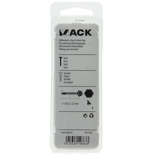 Mack 1017478 - zelfborende schroef zesk.kop verz. 18st 4,8 x 32 mm | 5 stuks