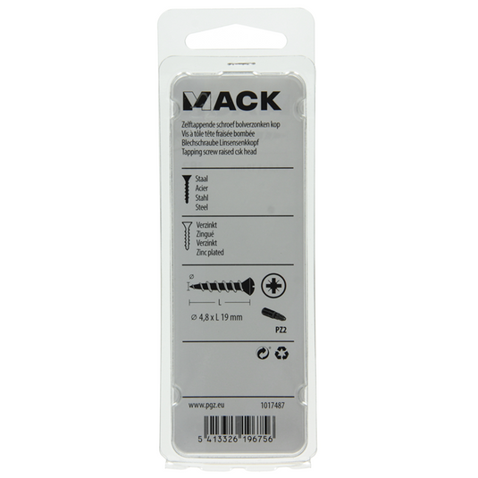 Mack 1017487 - zelftappende schroef bvk verz.14 st 4,8 x 19 mm | 10 stuks
