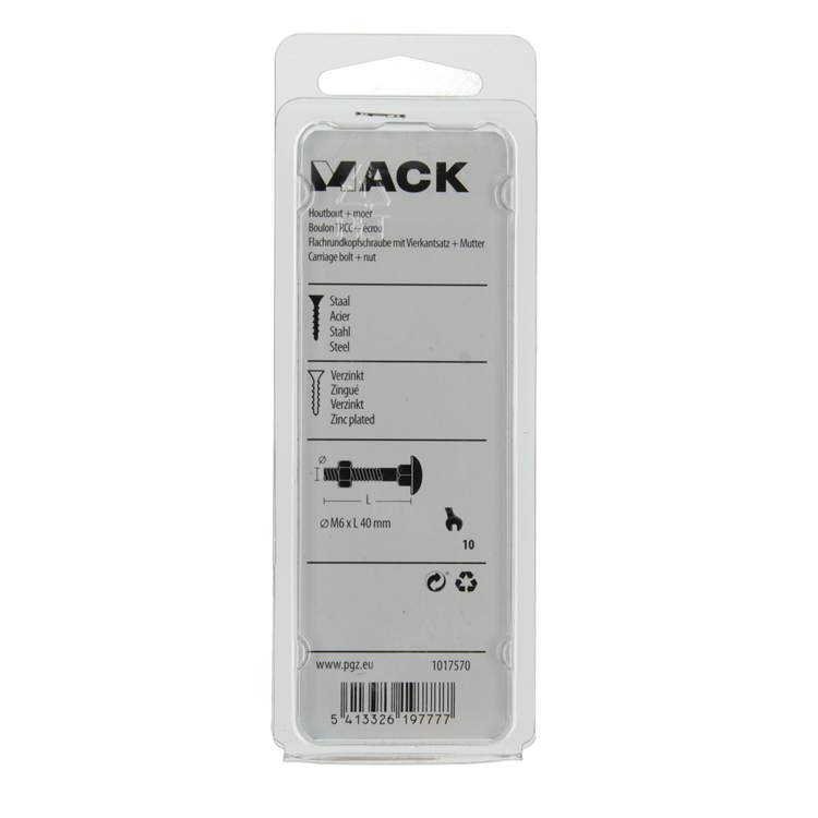 Chargez l'image dans la visionneuse de la galerie, Mack 1017570 - houtbout + moer staal verzinkt7 st m6 x 40 mm | 5 stuks
