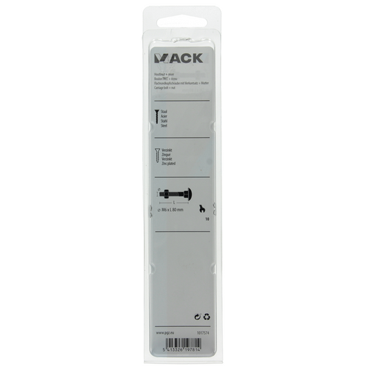 Mack 1017574 - houtbout + moer staal verzinkt4 st m6 x 80 mm | 5 stuks