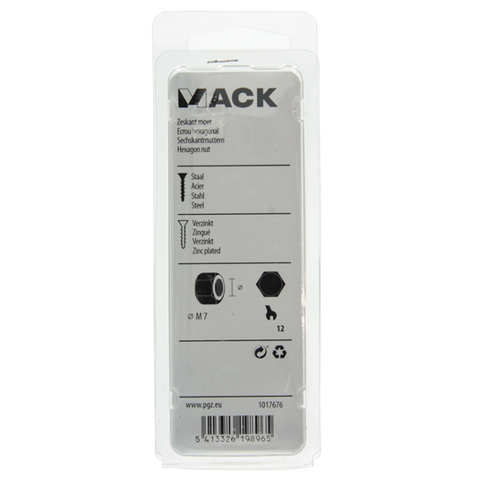 Mack 1017676 - zeskant moer staal verzinkt 20 st m 7 | 10 stuks