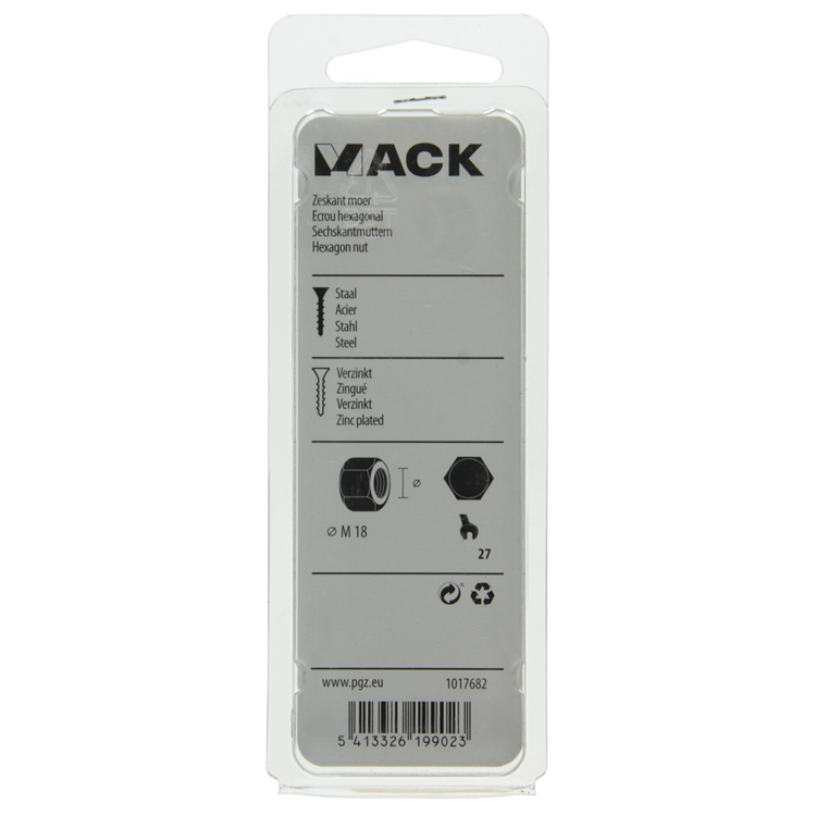 Afbeelding laden in galerijviewer, Mack 1017682 - zeskant moer staal verzinkt 2 st m 18 | 10 stuks
