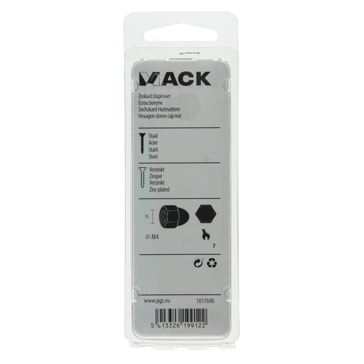 Afbeelding laden in galerijviewer, Mack 1017690 - zeskant dopmoer staal verzinkt10 st m4 | 10 stuks
