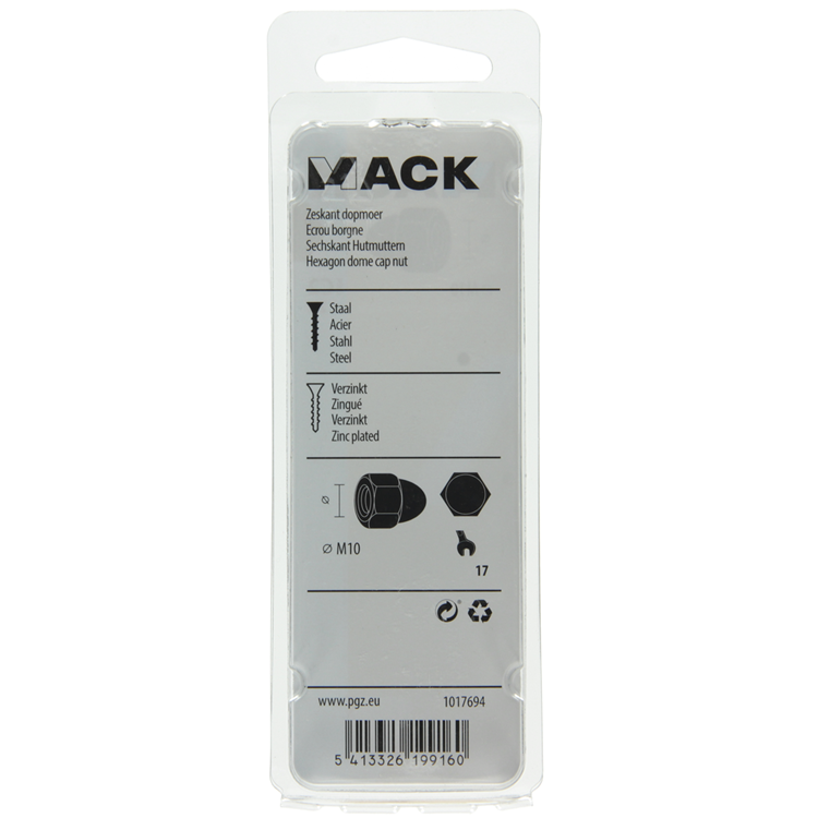 Afbeelding laden in galerijviewer, Mack 1017694 - zeskant dopmoer staal verzinkt2 st m10 | 10 stuks
