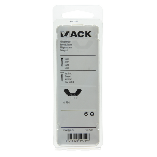 Mack 1017696 - vleugelmoer staal verzinkt 6 st m4 | 10 stuks