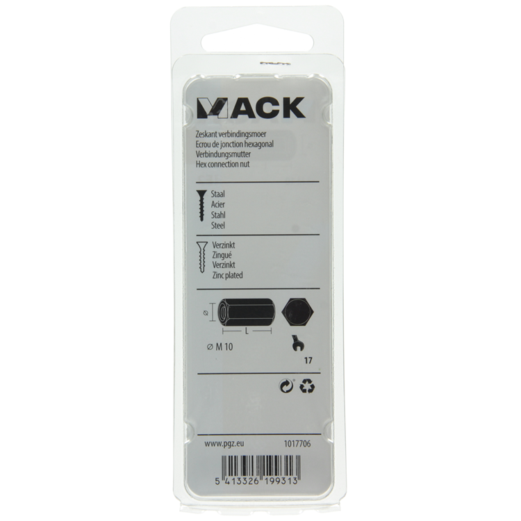 Chargez l'image dans la visionneuse de la galerie, Mack 1017706 - zeskant verbindingsmoer verzinkt 2 st m10 | 5 stuks
