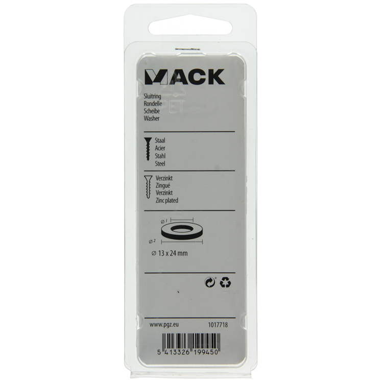 Afbeelding laden in galerijviewer, Mack 1017718 - sluitring staal verzinkt 12 st 13 x 24 mm | 10 stuks
