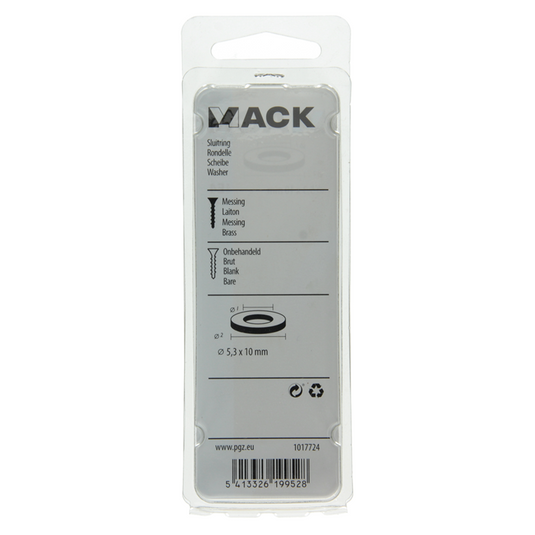Mack 1017724 - sluitring messing 12 st 5,3 x 10 mm | 10 stuks
