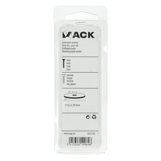 Mack 1017739 - carrosserie sluitring verzinkt12 st 6,5 x 30 mm | 10 stuks