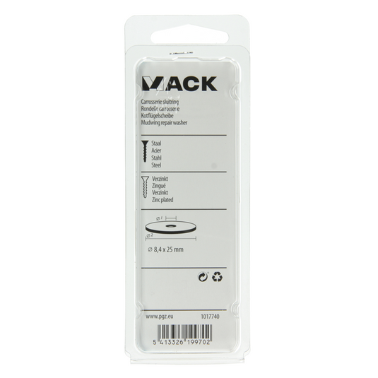 Mack 1017740 - carrosserie sluitring verzinkt18 st 8,4 x 25 mm | 10 stuks