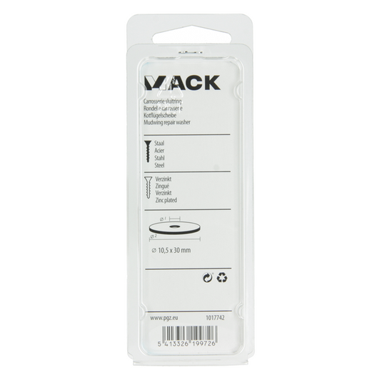 Mack 1017742 - carrosserie sluitring verzinkt12 st 10,5 x 30 mm | 10 stuks