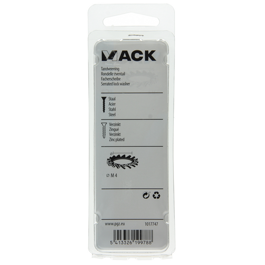 Mack 1017747 - tandveerring staal verzinkt 35 st m4 | 10 stuks