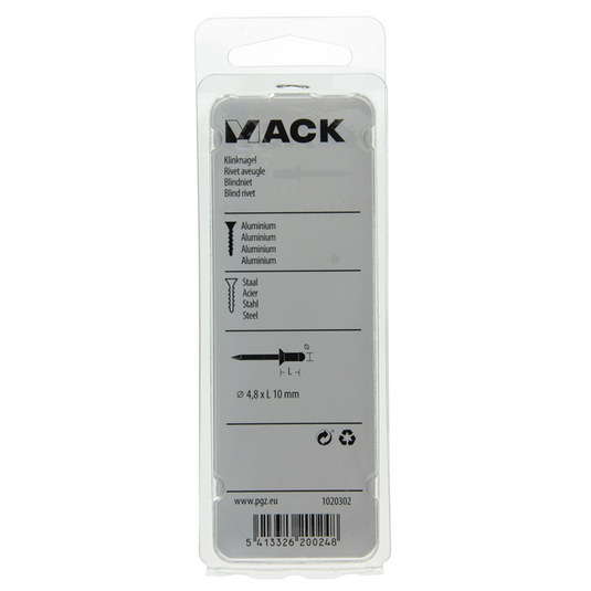 Mack 1020302 - 28 blindnieten alu 4,8x10mm | 5 stuks
